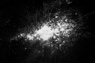 Fototapeta na wymiar explosion with powder particles. Abstract white particle