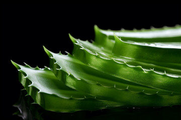 Generative ai, aloe vera with water splashes.