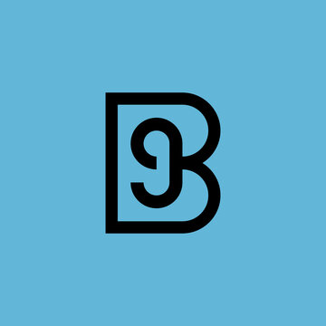 modern initial letter B and number 9 monogram logo