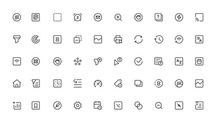 Ui ux icon set, user interface iconset collection.Outline icon.