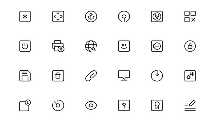 Ui ux icon set, user interface iconset collection.Outline icon.