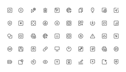 Ui ux icon set, user interface iconset collection.Outline icon.