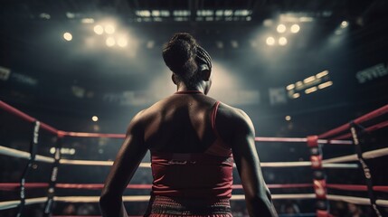 Fototapeta na wymiar Boxer Woman, Generative AI, Illustration
