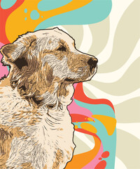 Golden Retriever Art Dog Lover Vector