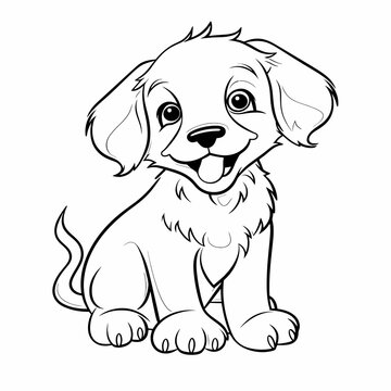Puppy dog, Hand-Drawn Outlines