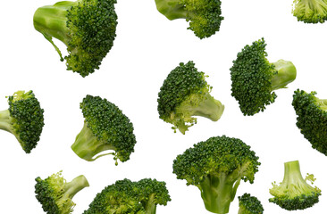 Fresh broccoli pattern composition. Raw healthy food background