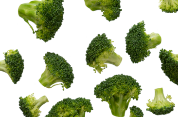 Fresh broccoli pattern composition. Raw healthy food background