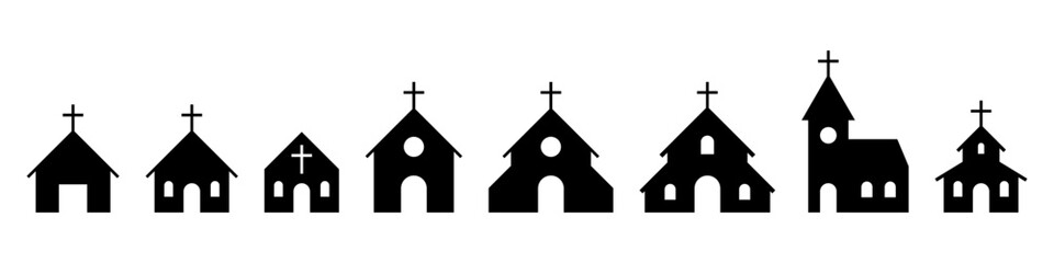 Church icon set simple design