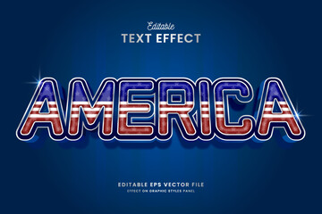 decorative america editable text effect vector