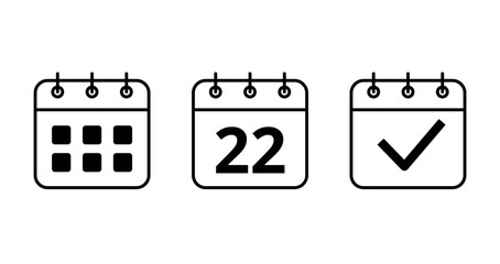 Calendar vector flat icons for websites and graphic resources. Specific day calendar icon vector illustration. Day 22 marked on the calendar.