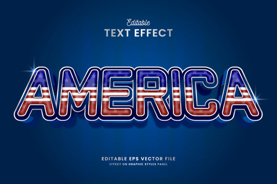decorative america editable text effect vector