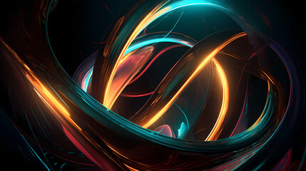 Plakat Abstract technology background, Swirling patterns | Ai generated