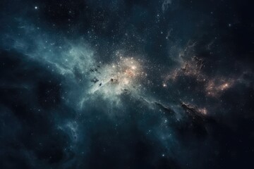 Fototapeta na wymiar Stars and clouds on night sky, created using generative ai technology
