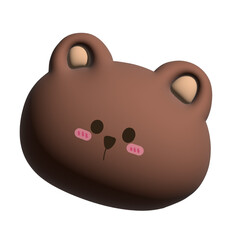 Cute bear cartoon 3D,cute 3d, cute animal,3D,3d rendered illustration of Bear 
