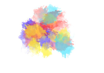 Obraz premium abstract watercolor art, Colorful Art Background, watercolor splatter, splash, Colorful Kid Drawing, PNG, Transparent