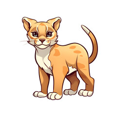 Obraz premium Majestic Mountain Cat: Delightful Puma Illustration