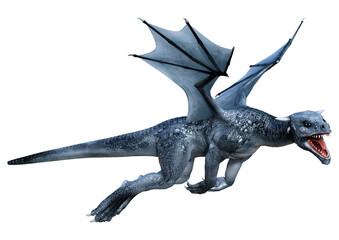 Fototapeta premium 3D Rendering Fairy Tale Dragon on White