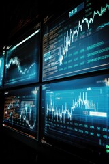 Financial stock market data displayed on screen, created using generative ai technology