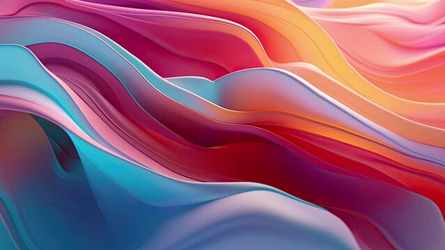 Abstract wavy background video, creative psychic wave motion background, multi layered texture with wide strips overlapping each other and flowing