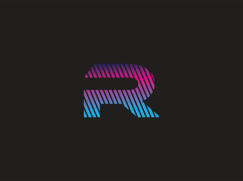 R digital vector logo. creative modern R logo with colorfull