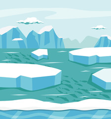 North pole Arctic Scene background