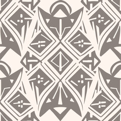 Monochrome  seamless pattern with arabesques  in a retro style.