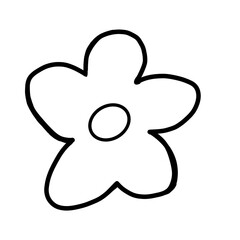 Flower line cute and cartoon illustration.Cartoon nature painting element.