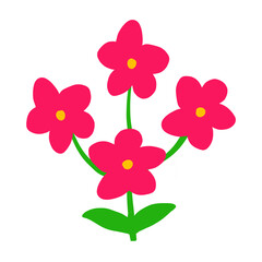 Flower cute and cartoon illustration.Cartoon nature painting element.
