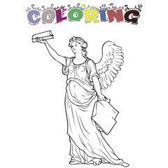 Coloring Book American Coloring Page  White Background Vector illustration Clipart Cartoon
