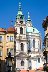 Fototapeta na wymiar Nikolauskirche, Prager Kleinseite Mala Strana, UNESCO-Weltkulturerbe, Prag, Tschechische Republik, Europa