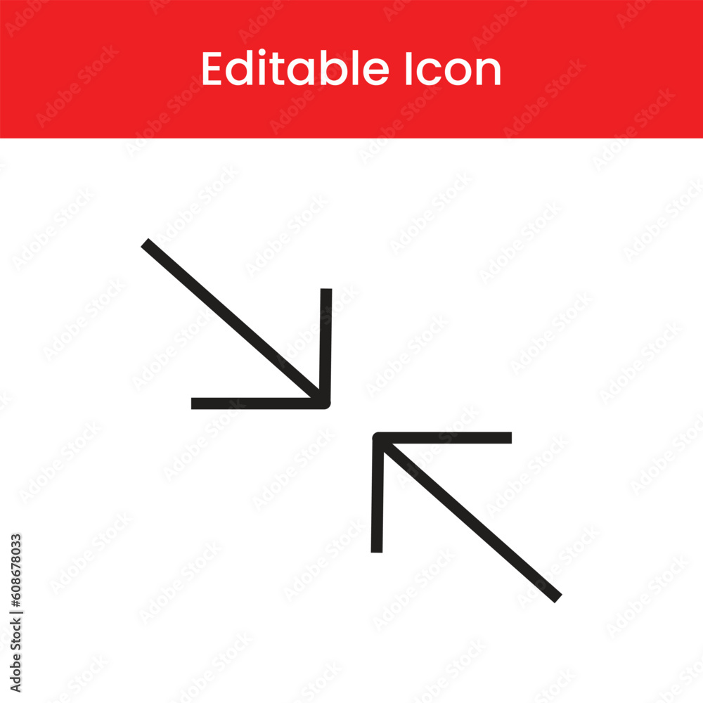 Poster minimize screen icon, minimize screen outline icon, minimize screen vector icon