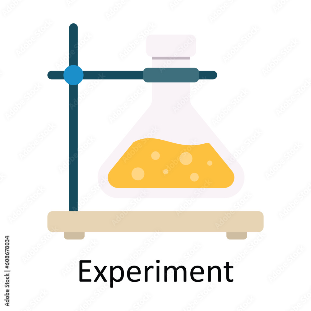 Poster experiment vector flat icon design illustration. education and learning symbol on white background e