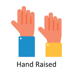 Hand Raised Vector  Flat Icon Design illustration. Education and learning Symbol on White background EPS 10 File