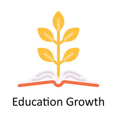 Education Growth Vector  Flat Icon Design illustration. Education and learning Symbol on White background EPS 10 File