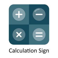 Obraz premium Calculation Sign Vector Flat Icon Design illustration. Education and learning Symbol on White background EPS 10 File