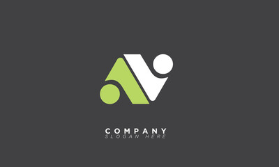 AV Alphabet letters Initials Monogram logo VA, A and V