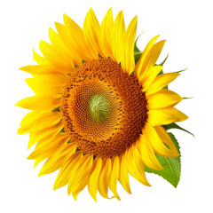 side sunflower isolated on transparent background cutout