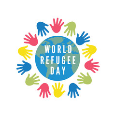 Fototapeta na wymiar World refugee day, vector, icon.