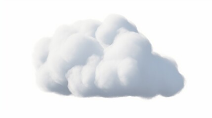 3d render of realistic white cloud isolated on transparent background, Generative AI