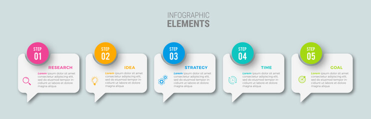 Business infographic design icons 5 options or steps