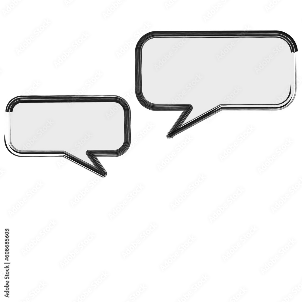 Poster vector illustration of two empty speech bubbles isolated on a white background.