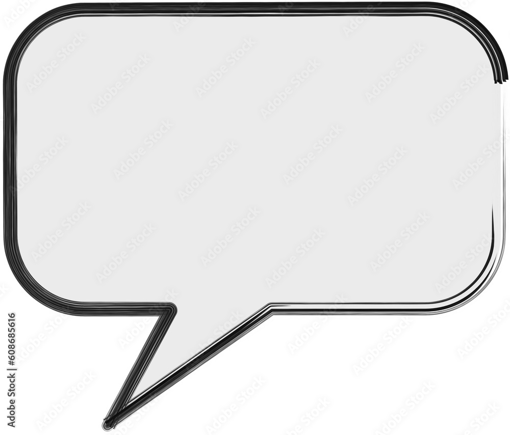 Poster speech bubble isolated on a white background. 3d rendering.