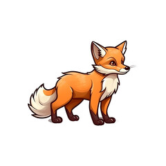 Playful Charmer: 2D Illustration of a Cute Fox