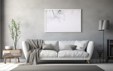 Modern living room interior with sofa modern home. generative ai