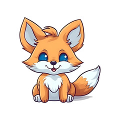Obraz premium Playful Charmer: 2D Illustration of a Cute Fox