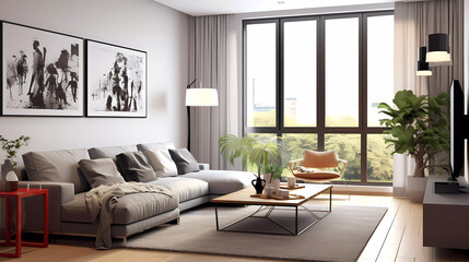 Hand-painted cartoon interior decoration renderings
