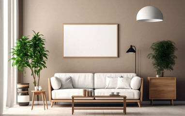 Modern living room interior with sofa modern home. generative ai