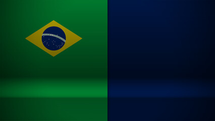 3d background with flag of Brazil