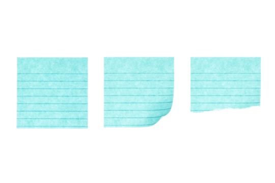 Sets of Blank Blue sticker notes