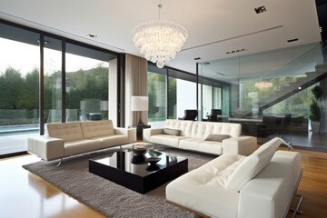 Luxurious Elegant Living Room Decor. Generative AI